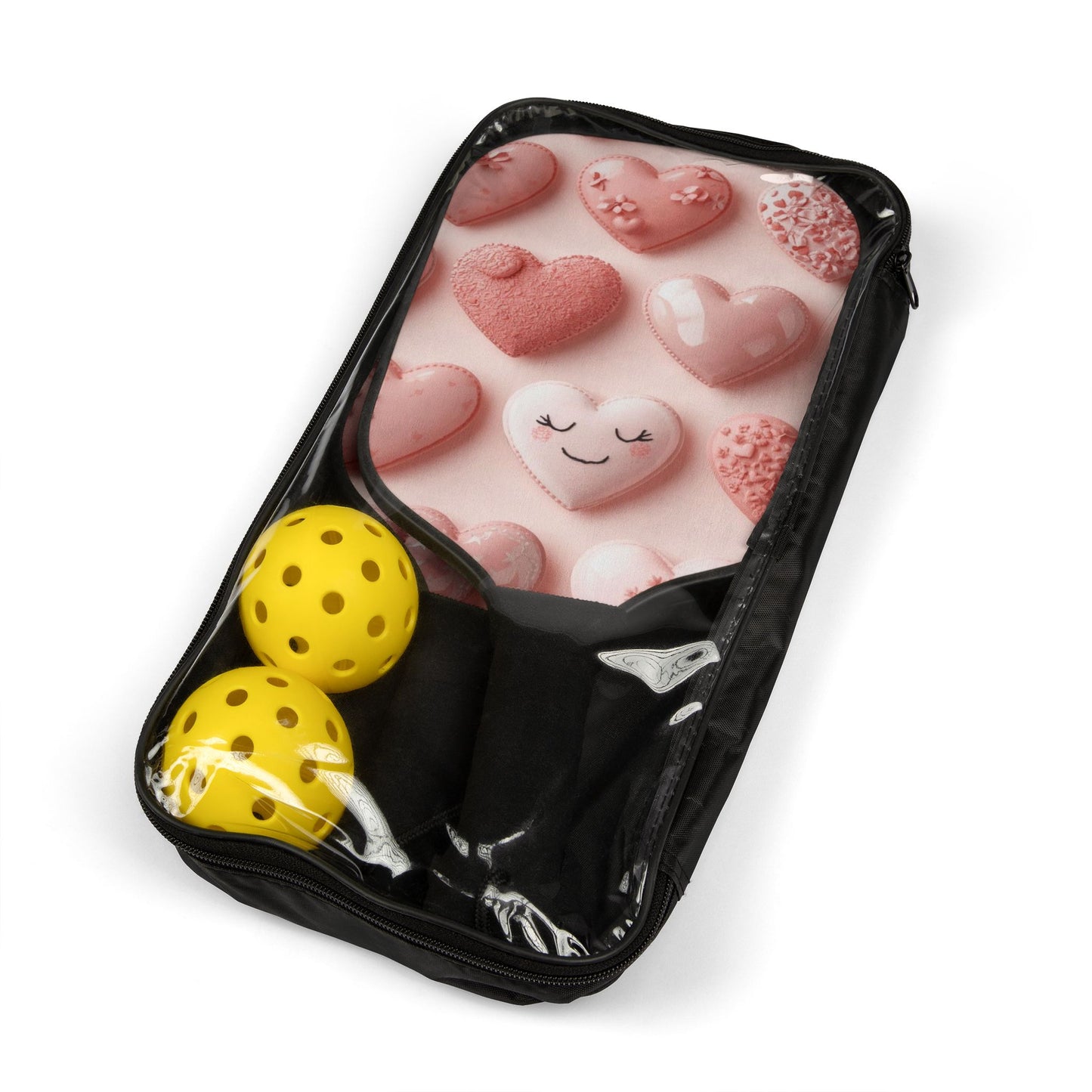 Heart Pattern Pickleball Paddles Set – Cute Pink Heart Design Pickleball Kit