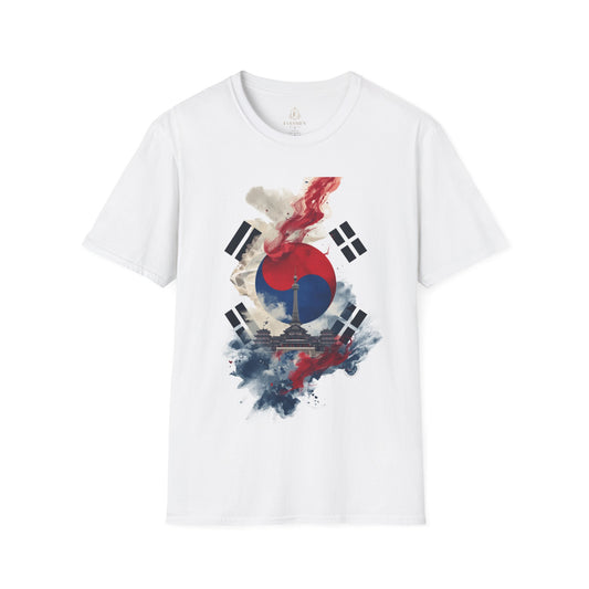South Korean Abstract Flag Football T-shirt N Seoul Tower Traditional Palace Tee