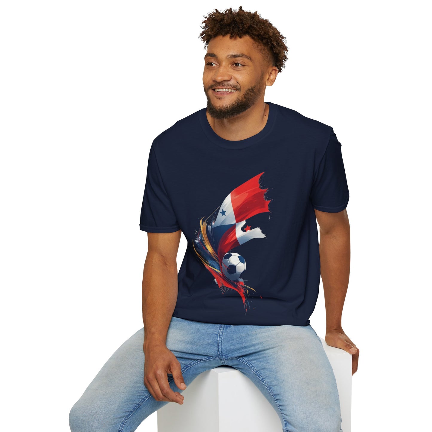 Panama Football Flag Splash T-Shirt Dynamic Los Canaleros Soccer Tee