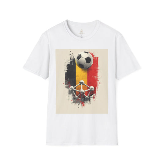 Belgium Soccer T-Shirt Atomium & Football Urban Art Print