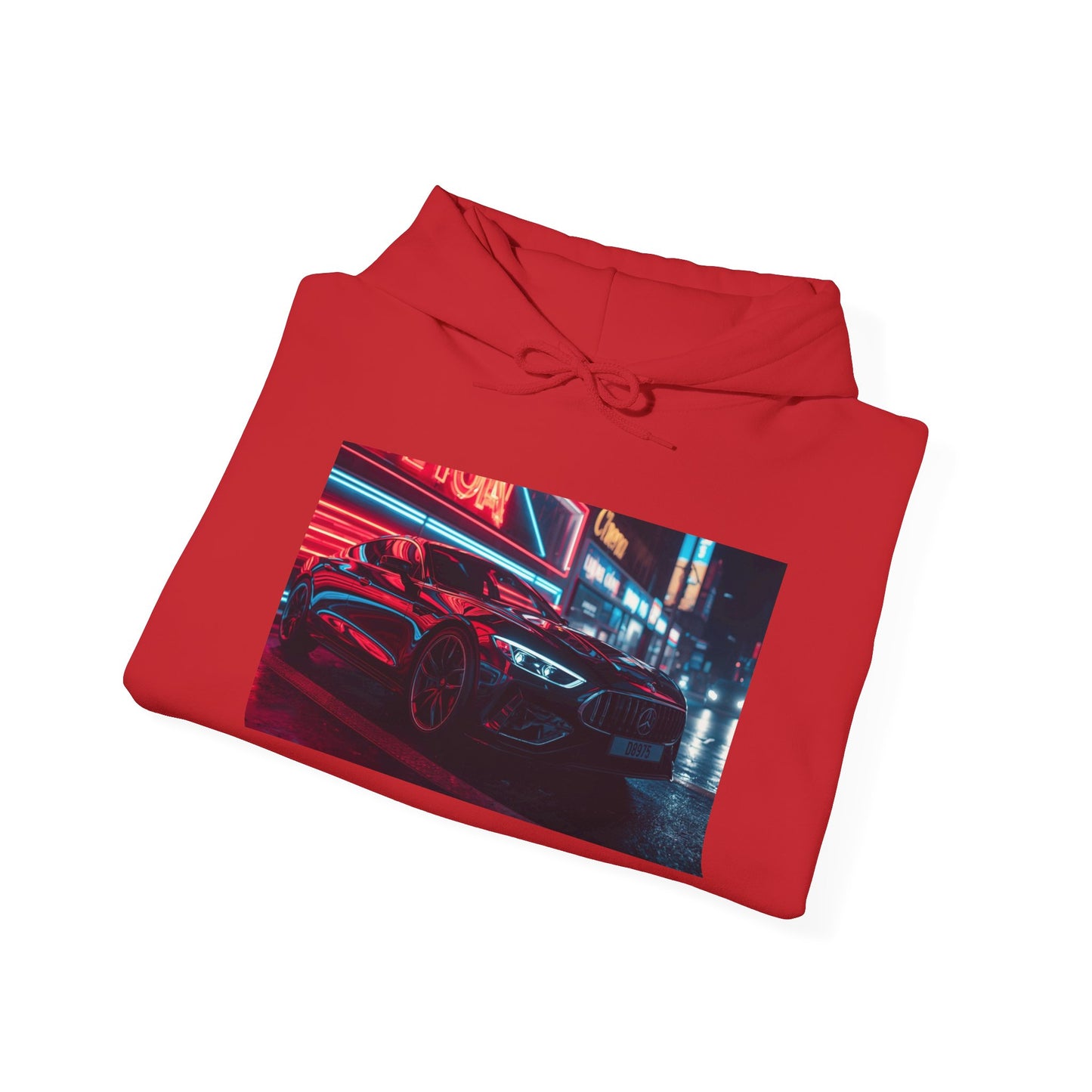 Night Street Car Hoodie Jacket — Retro Cyberpunk Racing Sweatshirt