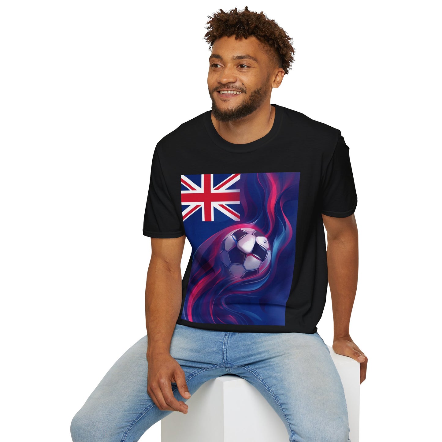 New Zealand Football Flag Abstract Wave T-Shirt All Whites Soccer Tee