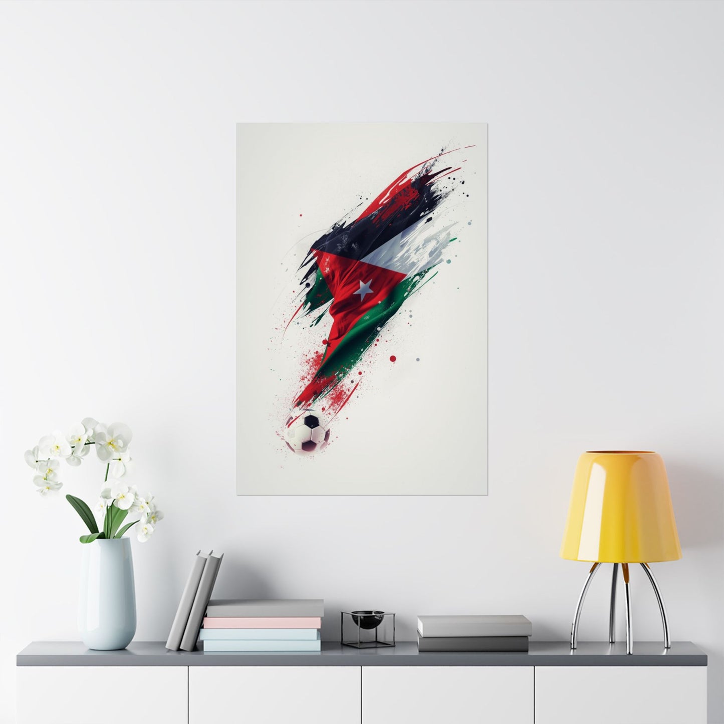 Jordan Flag Soccer Poster — Matte Vertical Football Wall Art
