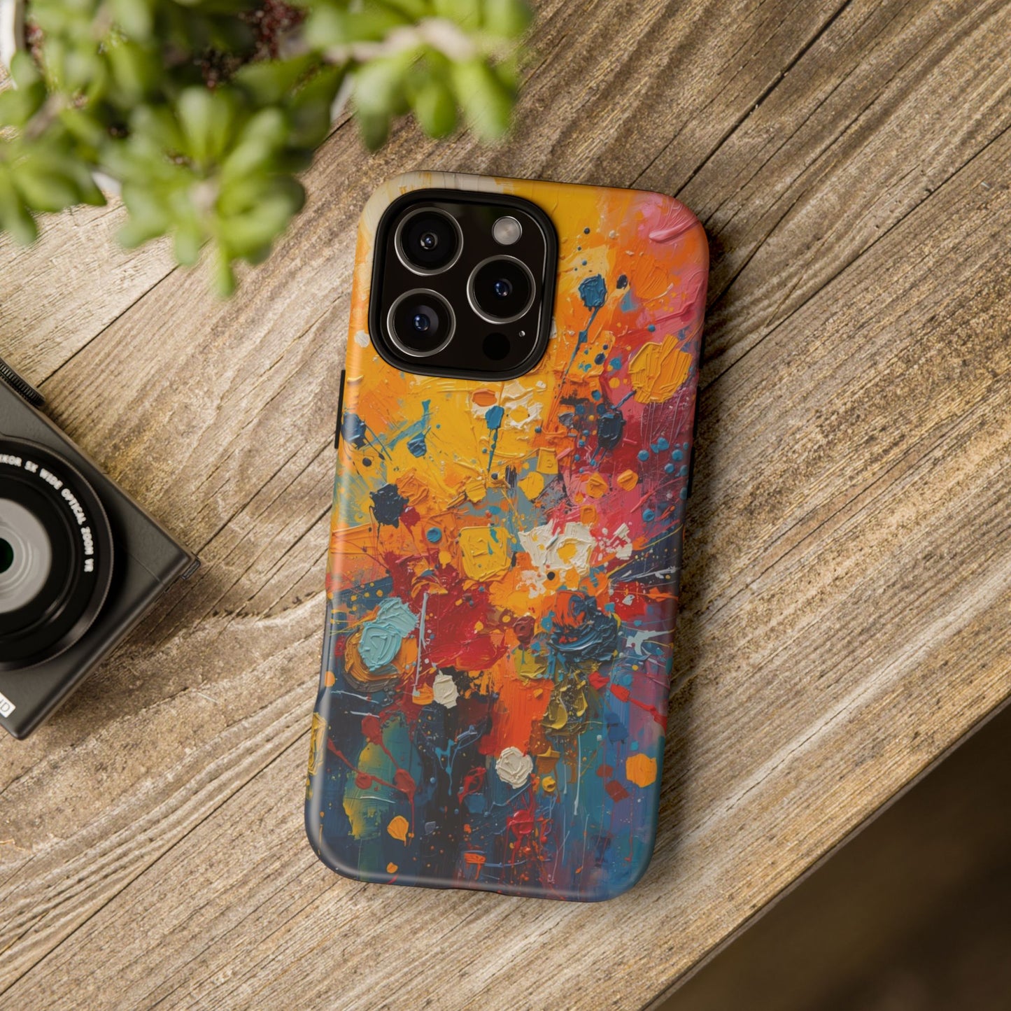 Abstract Color Splash Phone Case — Vibrant Paint Splatter Protective Cover