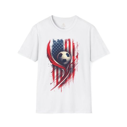 American Soccer Tee — USA Flag Soccer Ball Graphic T-Shirt