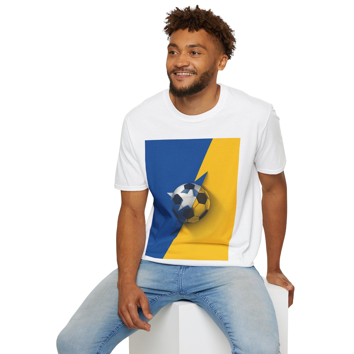 Curaçao Football Flag Minimalist T-Shirt Abstract La Familia Azul Soccer Tee