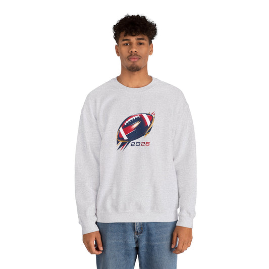 Big Game 2026 Abstract Football Graphic Crewneck Sweatshirt