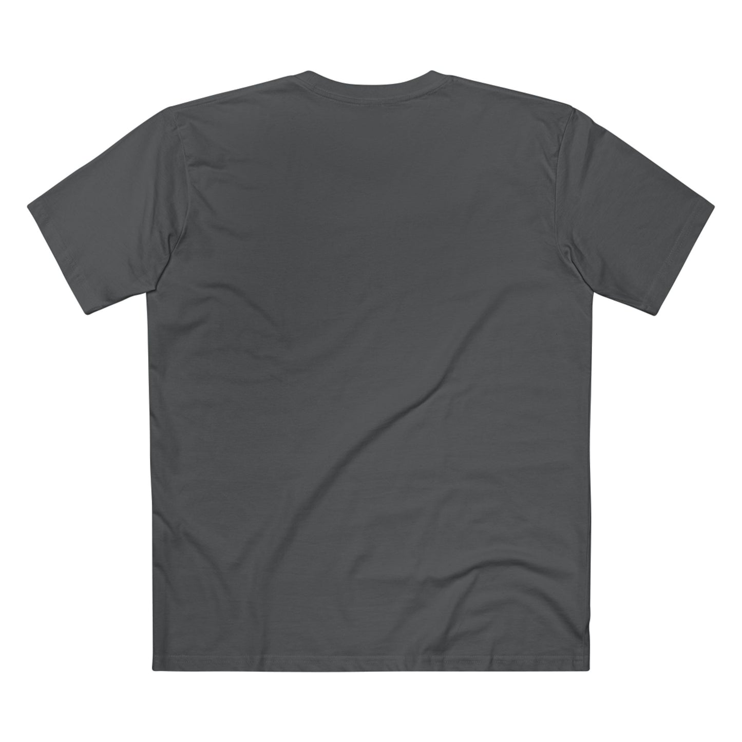 Plain dark gray t-shirt on a white background