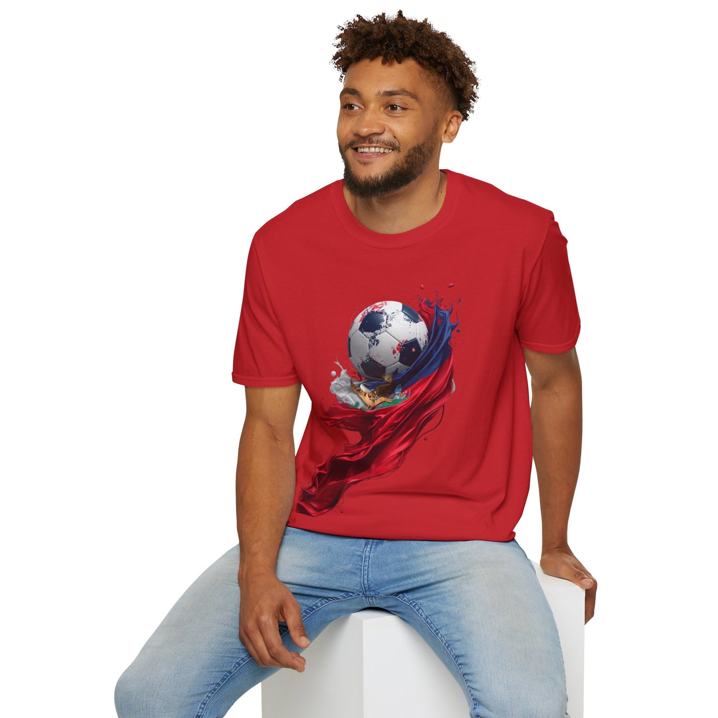 Haitian Football Pride T-shirt Flag Crest and Soccer Graphic Tee