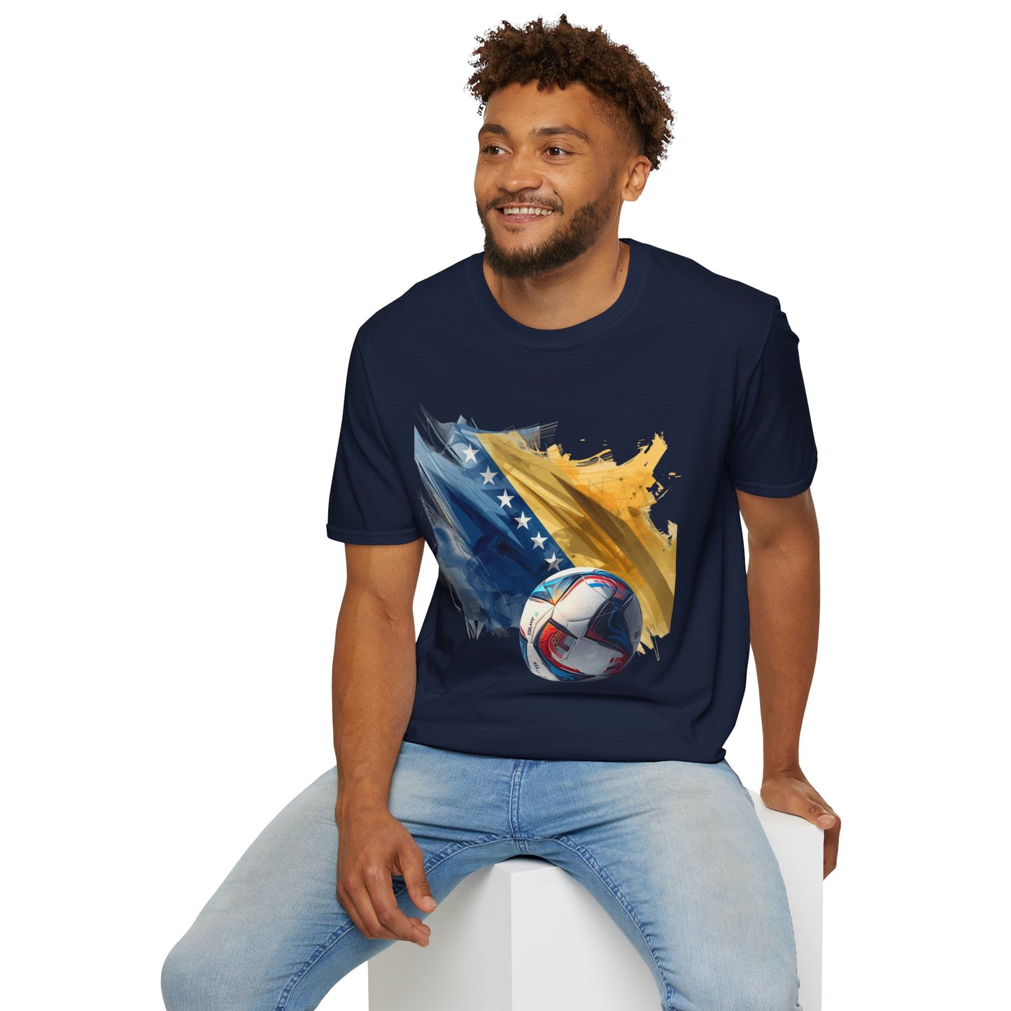 Bosnia and Herzegovina Football Flag Abstract T-Shirt Zmajevi Soccer Graphic Tee