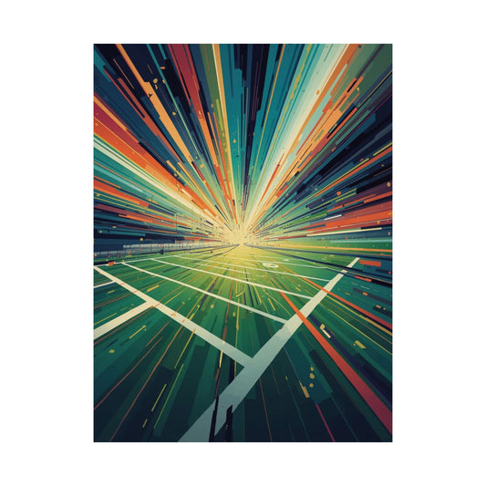 Colorful abstract design of an American Football field poster