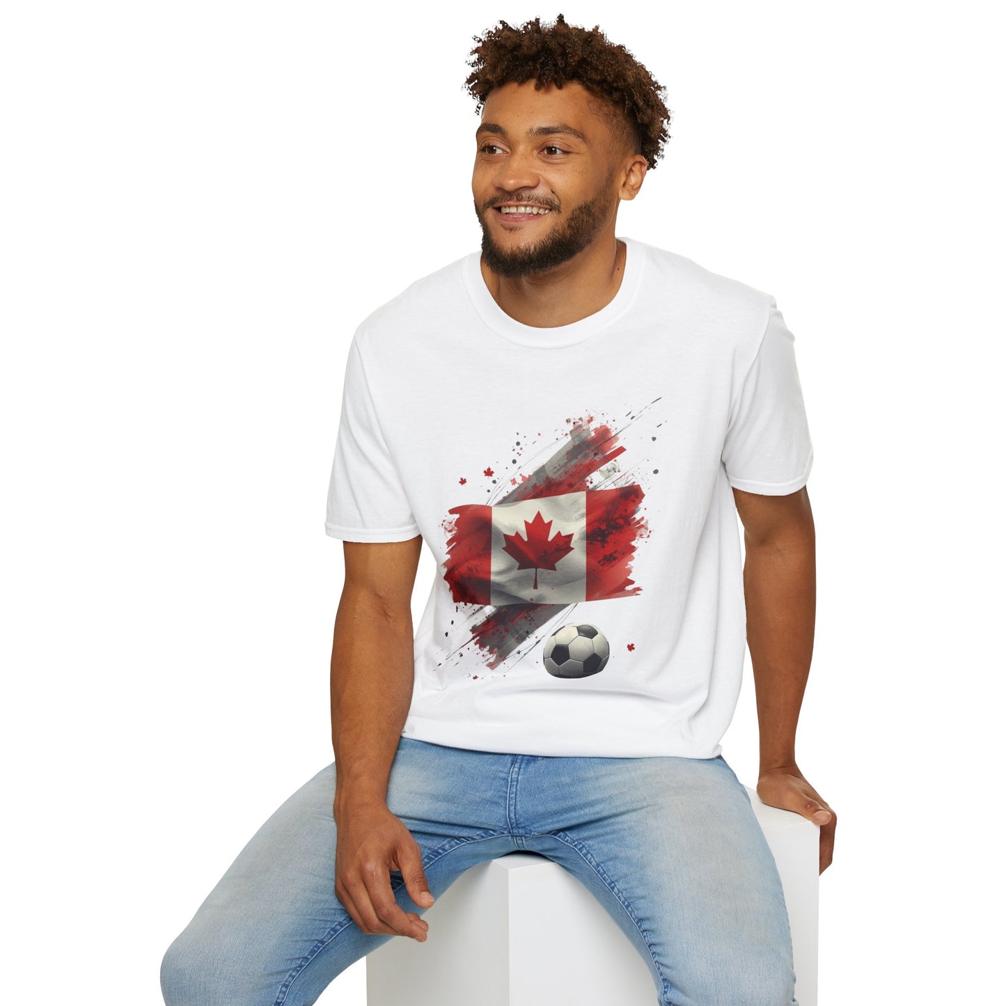 Canada Soccer T-Shirt — Distressed Maple Leaf & Soccer Ball Tee