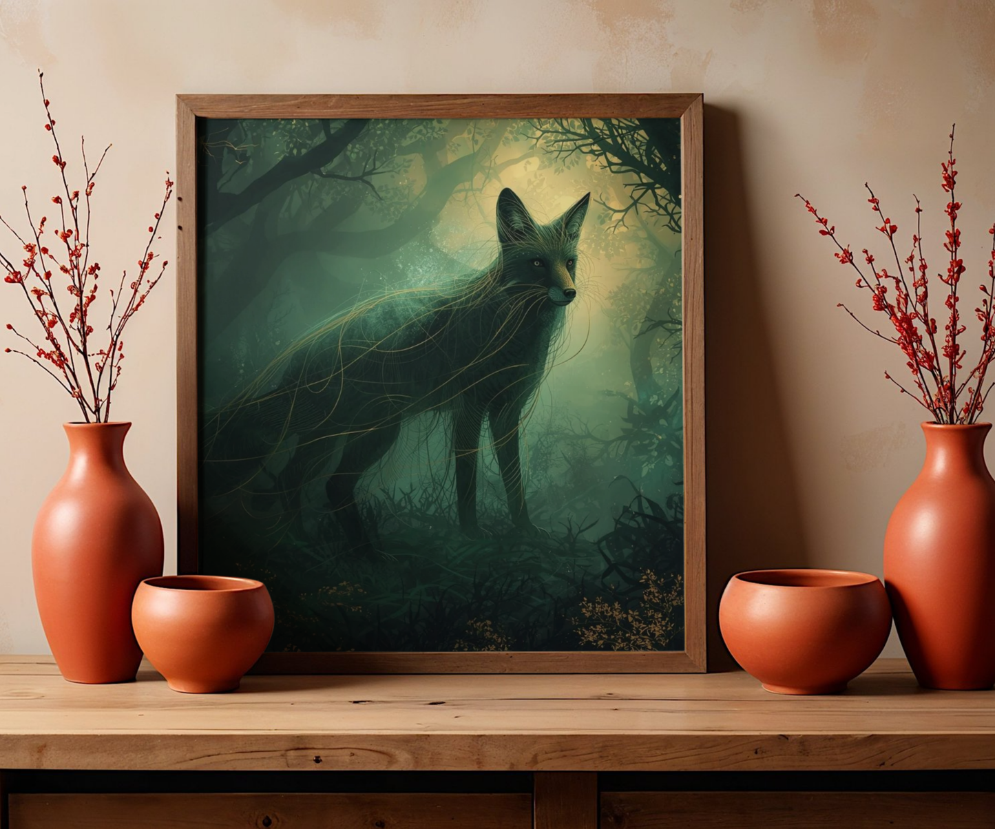 Enchanted Forest Fox Wall Art | Matte Mystical Woodland Poster