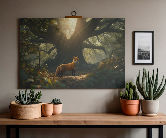 Woodland Fox Poster – Matte Horizontal Nature Wall Decor