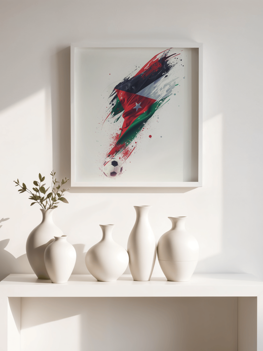 Jordan Flag Soccer Poster — Matte Vertical Football Wall Art