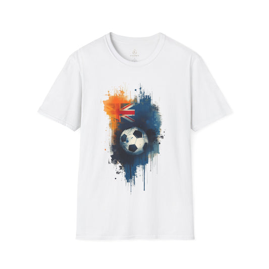 Australian Football Spirit Soccer Flag T-Shirt — Grunge Football Tee