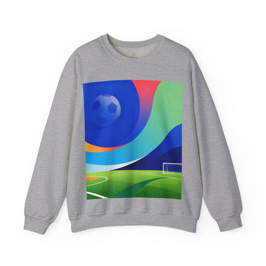 Match Day Abstract Crewneck Sweatshirt — Colorful Soccer Graphic