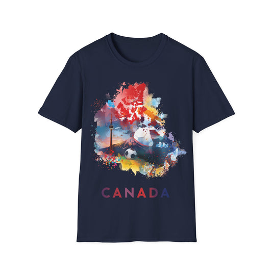Canada Soccer Match Day T-Shirt — Colorful Canadian Landmarks Tee
