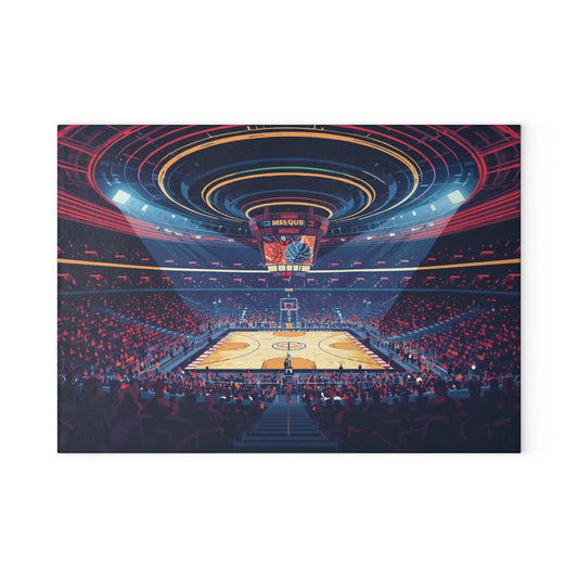 Basketball Arena Glass Cutting Board — Court Stadium Kitchen Decor
