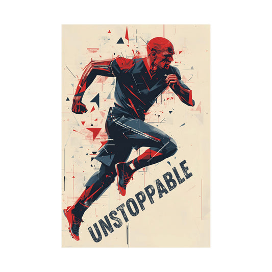 Unstoppable Runner Wall Poster Motivational Art Print for Gym Home