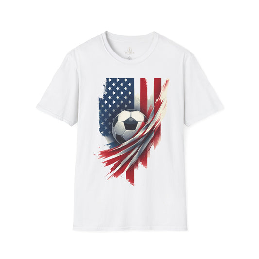Soccer USA T-Shirt — American Flag Soccer Tee