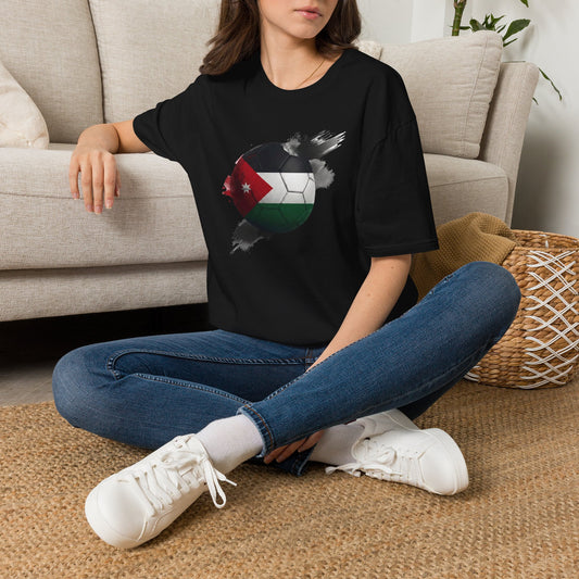 Jordan Football Flag Graphic T-Shirt Abstract Al-Nashama Soccer Tee
