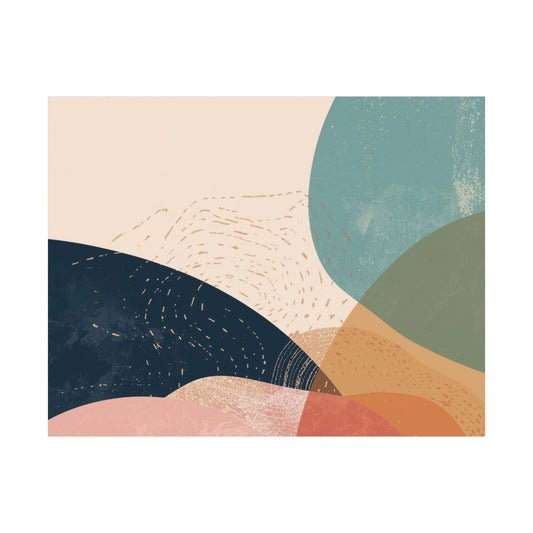 Mid-Century Modern Abstract Poster | Matte Pastel Landscape Print