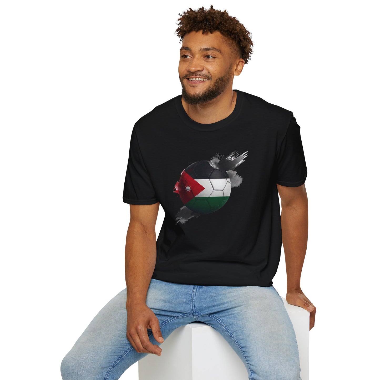 Jordan Football Flag Graphic T-Shirt Abstract Al-Nashama Soccer Tee