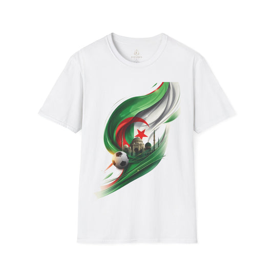 Algeria Football T-Shirt – Soccer Design with Mosque Silhouette Tee