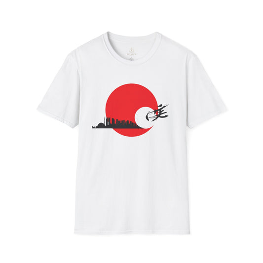 Japan Football and City Skyline Graphic T-shirt