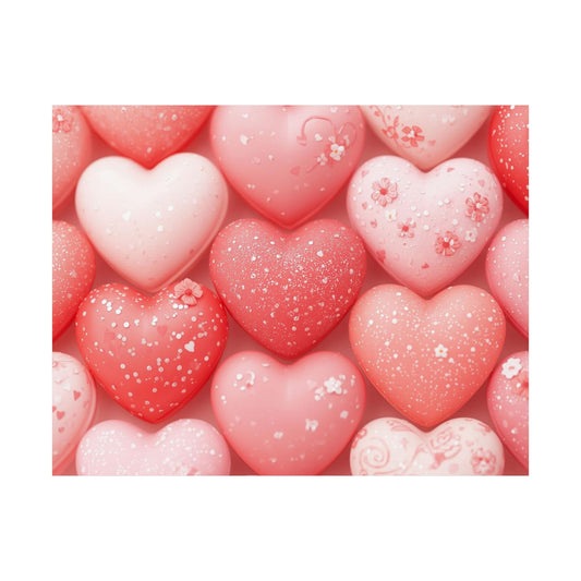 Valentine Pink Heart Pattern Matte Poster — Romantic Wall Art