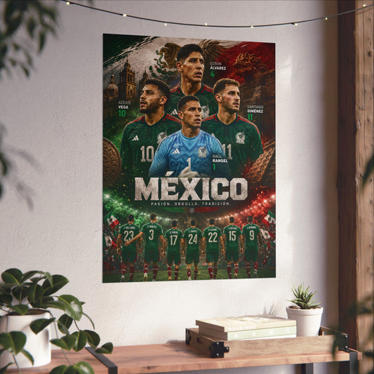 Mexico Soccer "Pasión. Orgullo. Tradición." Commemorative Wall Art Poster
