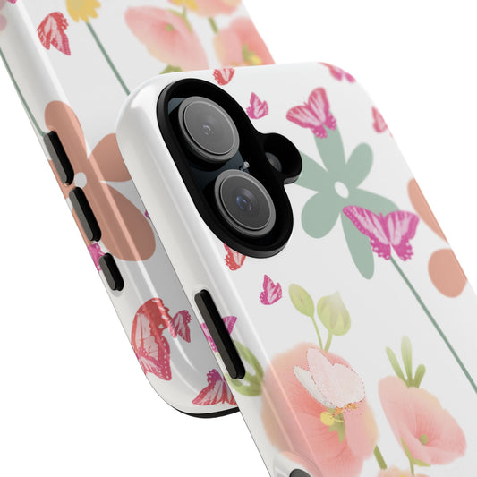 Phone case with floral design on a white background