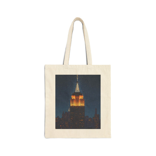 Empire State Building Night Skyline Canvas Tote Bag