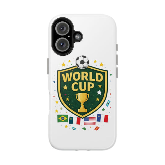 Soccer Match Day Tough Phone Protective Case Trophy Shield with Flags