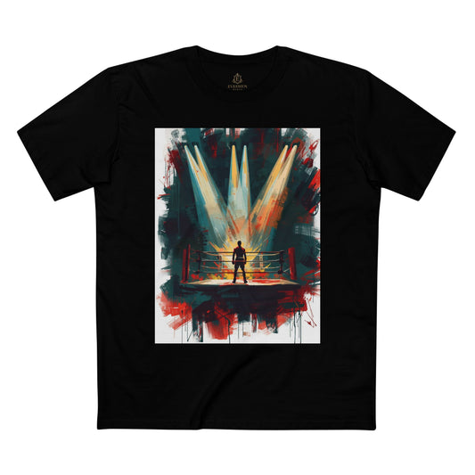 Boxing Ring Spotlight T‑Shirt Retro Fighter Art Tee
