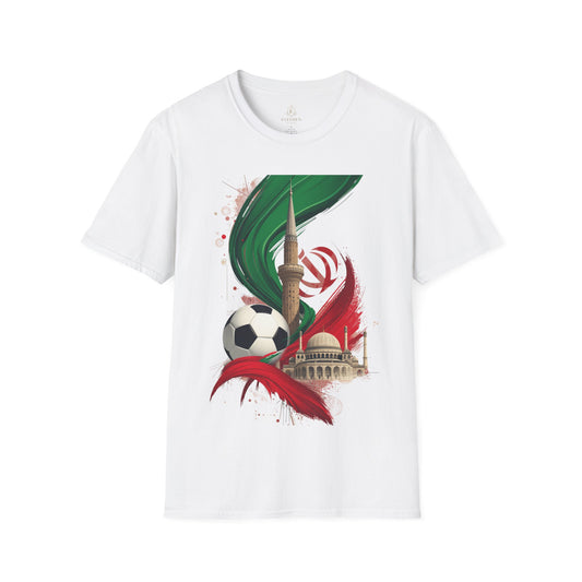 Iran Dynamic Flag Colors T-shirt Minaret & Mosque Art Tee