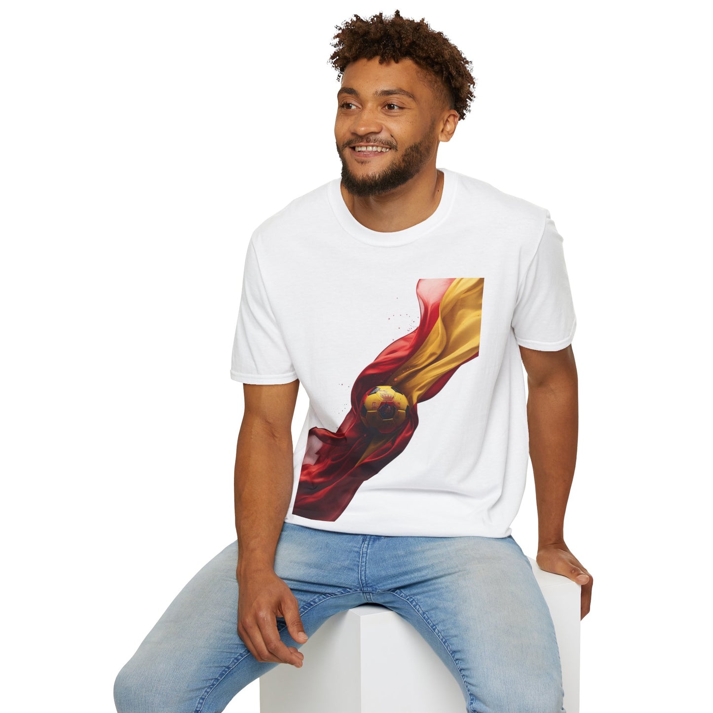 Spanish Football Glory T-shirt A Dynamic Crested Soccer Ball Tee