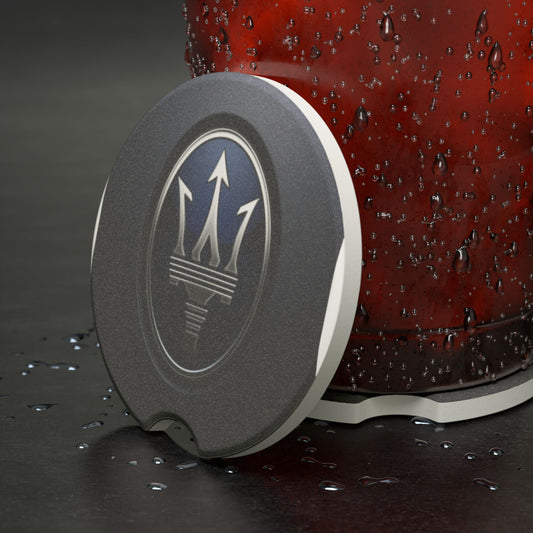 Maserati car emblem on a black background