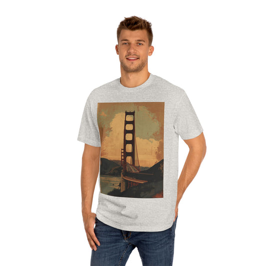 Golden Gate Bridge Art Print T-Shirt Vintage-Styled Classic Tee