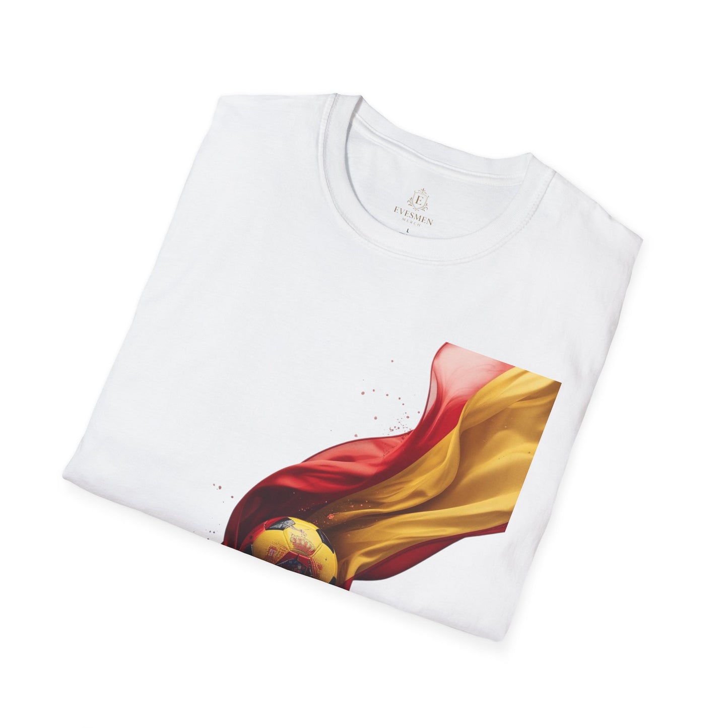 Spanish Football Glory T-shirt A Dynamic Crested Soccer Ball Tee