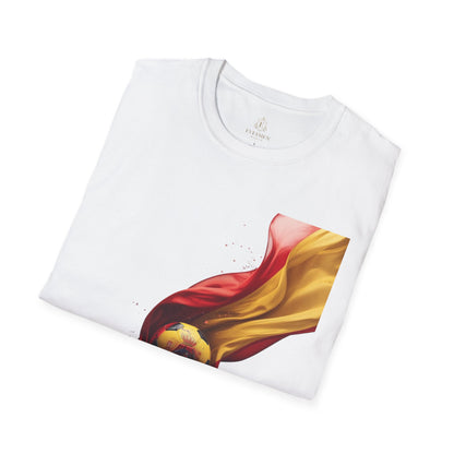Spanish Football Glory T-shirt A Dynamic Crested Soccer Ball Tee
