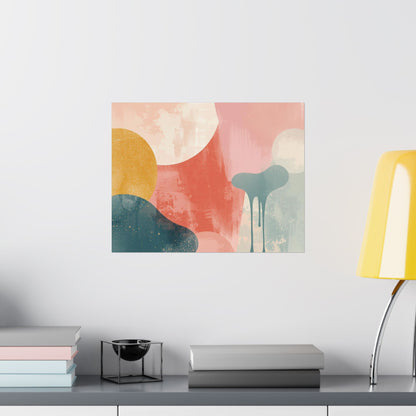 Pastel Abstract Wall Art Poster | Matte Horizontal Vintage Modern Print