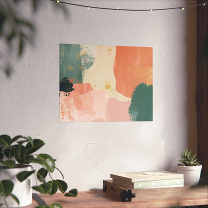 Pastel Abstract Landscape Poster | Matte Horizontal Wall Print