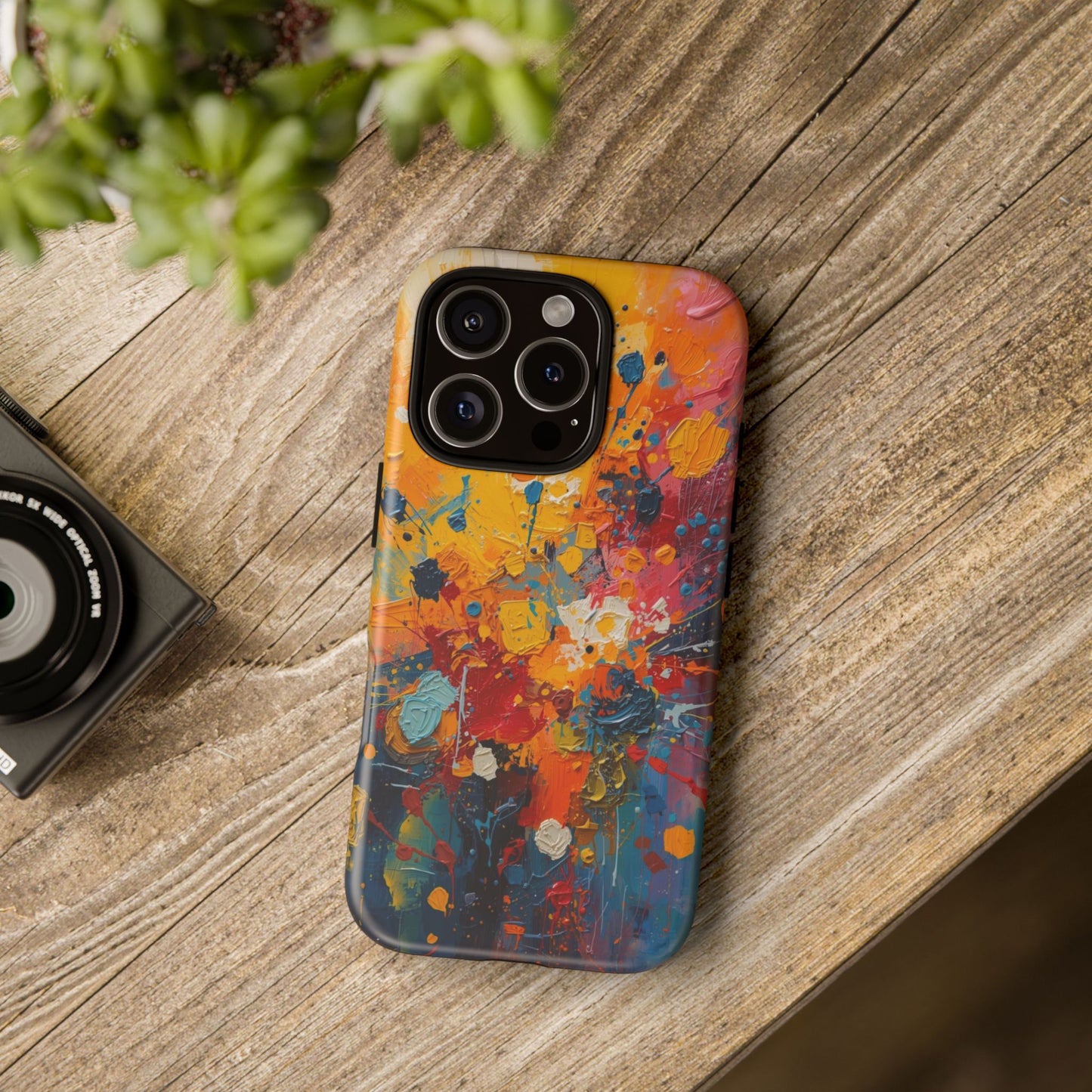 Abstract Color Splash Phone Case — Vibrant Paint Splatter Protective Cover
