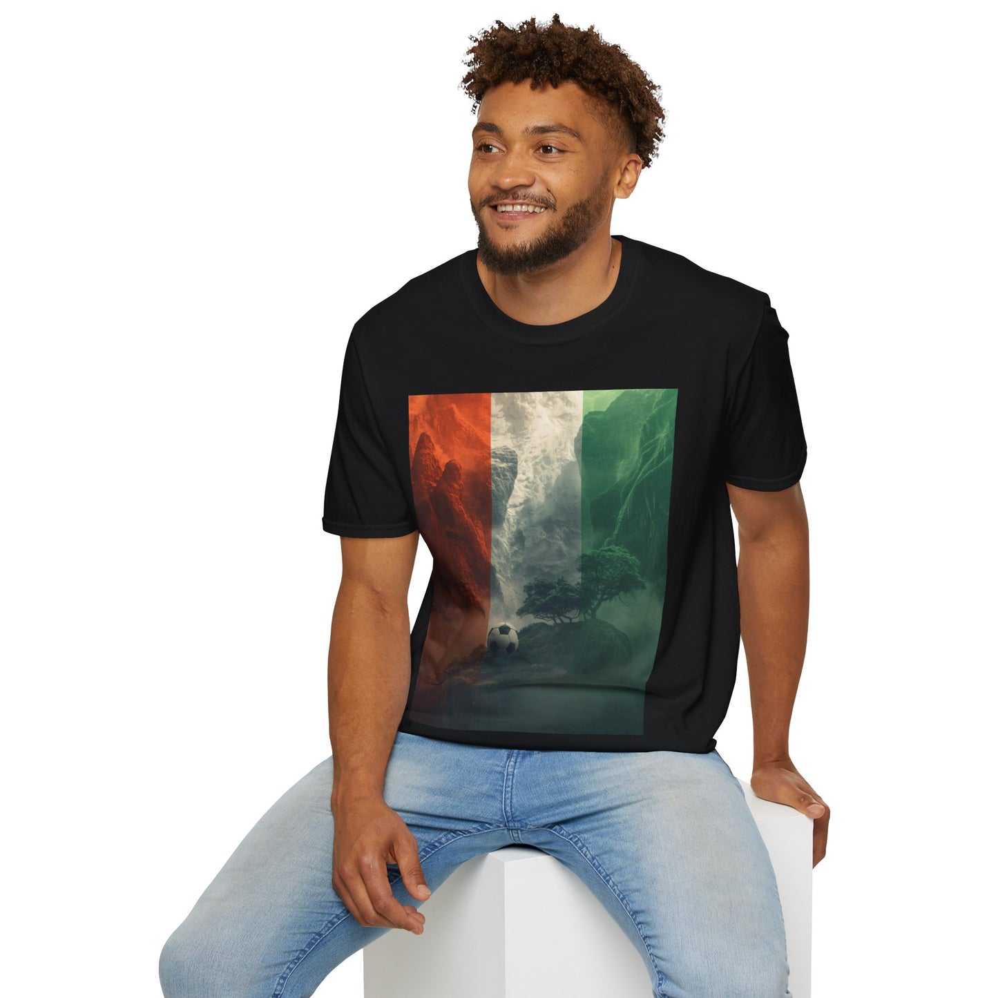 Ivory Coast Football Mountain Graphic T-Shirt Côte d’Ivoire Soccer Tee