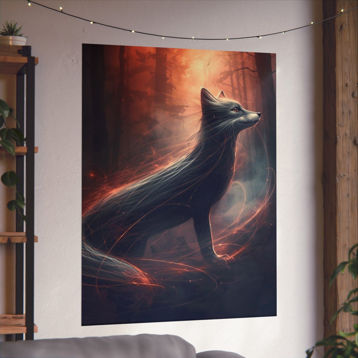 Mystic Fox Wall Art Poster | Matte Vertical Forest Fantasy Print