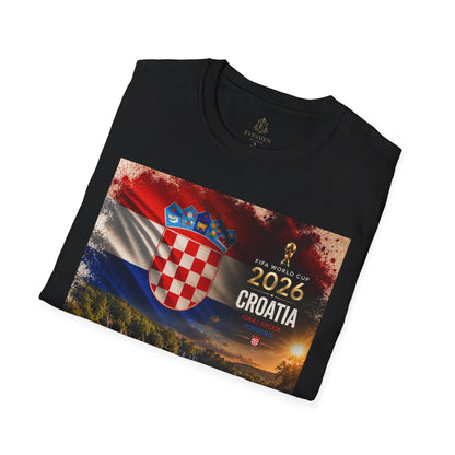 Croatia Football Flag Plitvice Lakes T-Shirt Vatreni Soccer Landscape Tee