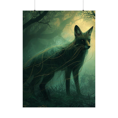 Enchanted Forest Fox Wall Art | Matte Mystical Woodland Poster