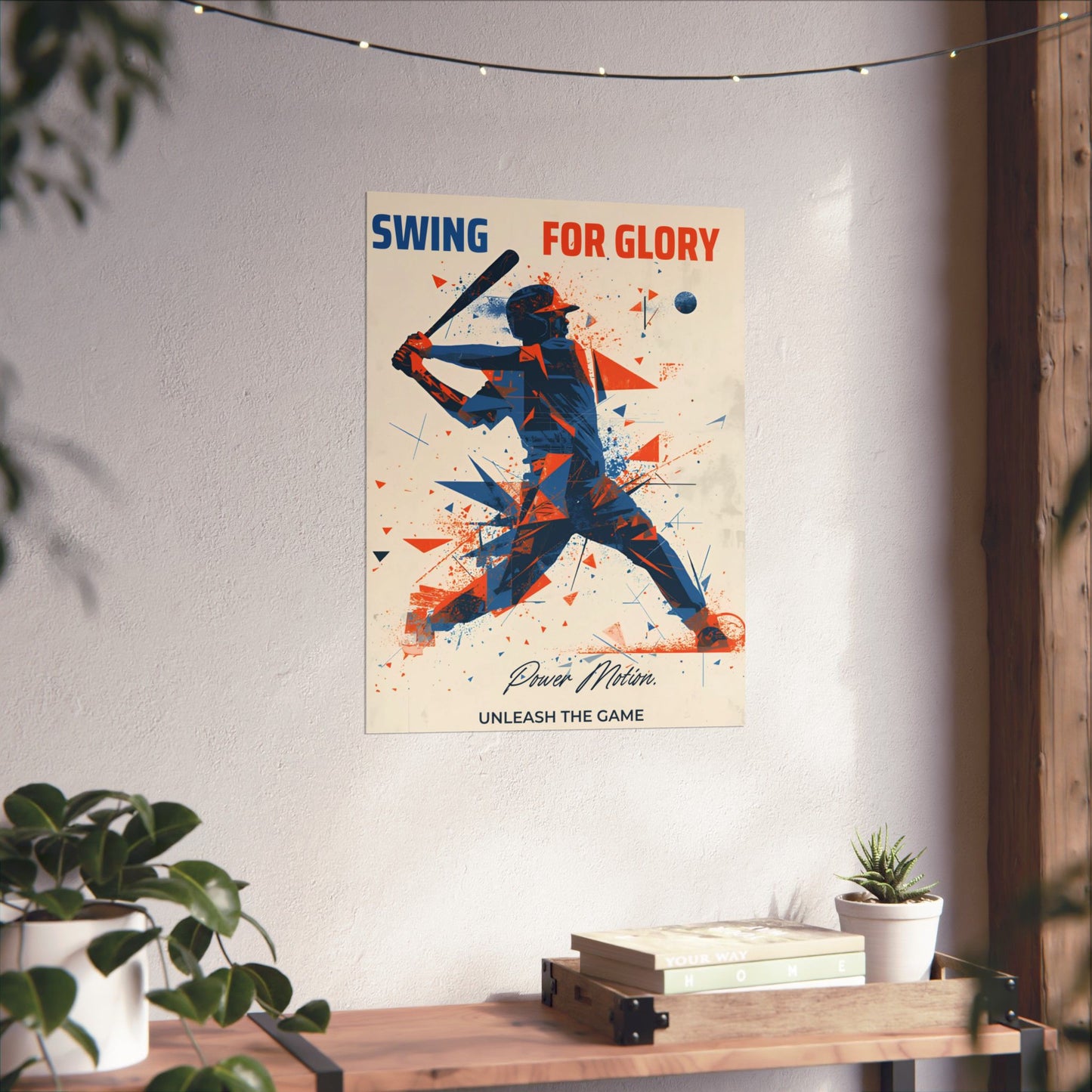 “Swing for Glory” Baseball Wall Art Poster | Motivational Matte Sports Print